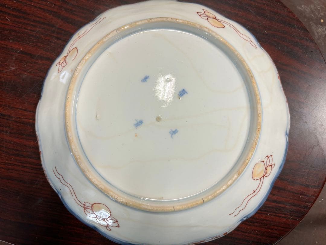 超貴重 江戸後期の頃の物 色鮮やかな花模様の陶器皿5枚セット 超激安