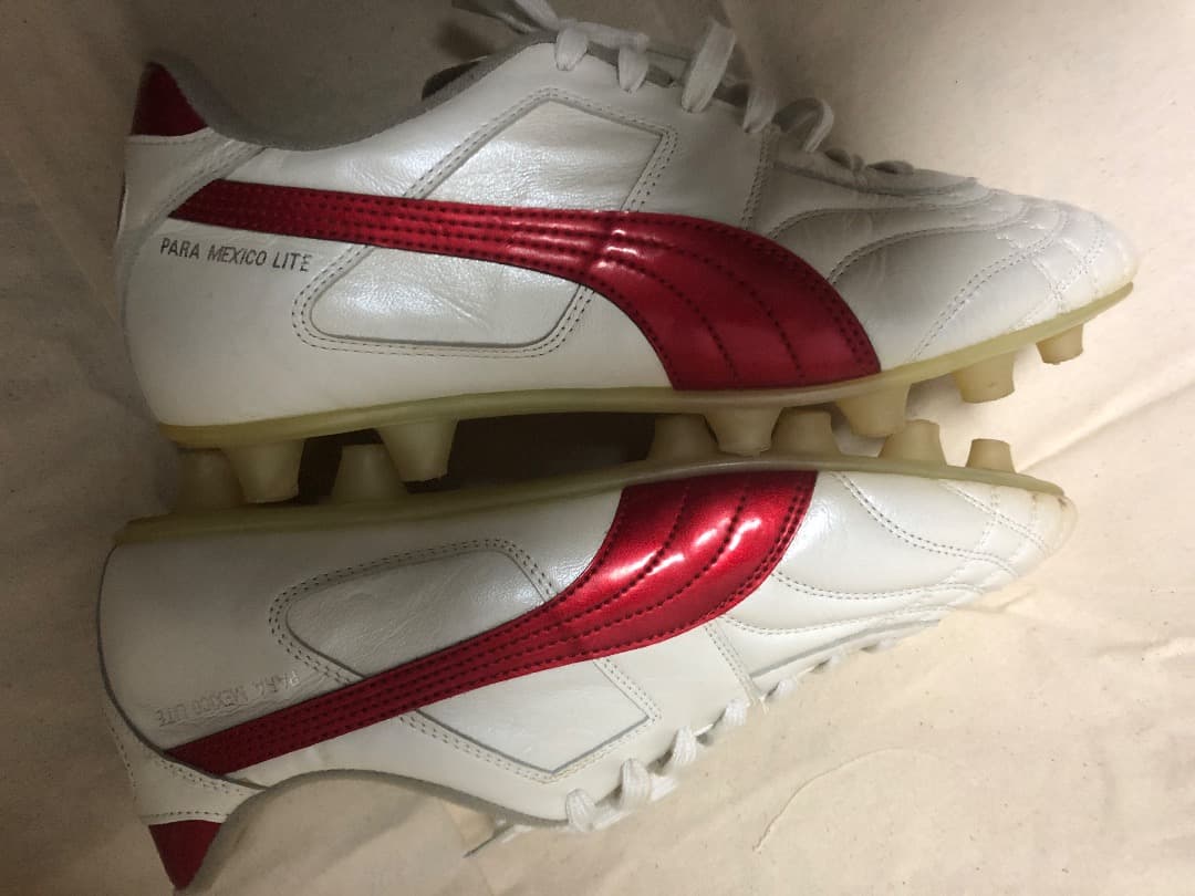 PUMA パラメヒコ ライト 白✕赤色 ◆ 固定式スパイク 25.5cm 日本製