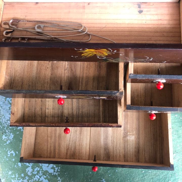 ■昭和レトロ■木製 裁縫箱 針箱 ② ◆ 当時物