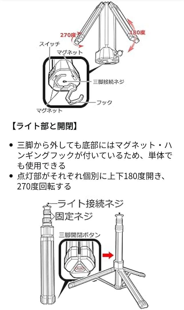 SK11 作業灯 充電式三脚付きLEDライト