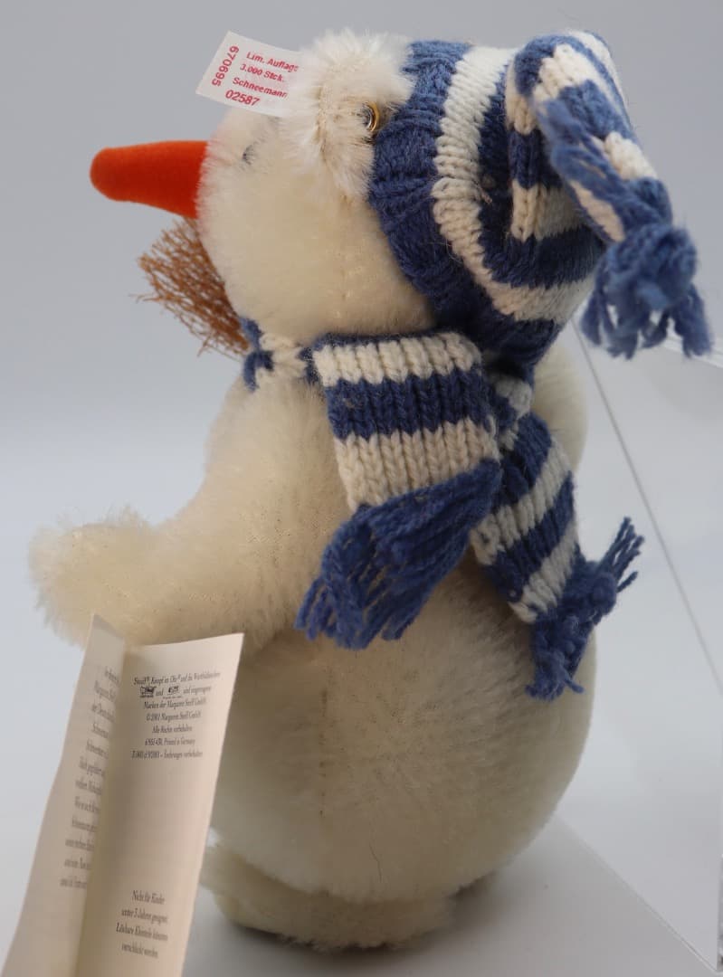 MAN 2001年 STEIFF ほうきを持ったスノウマン 21cm