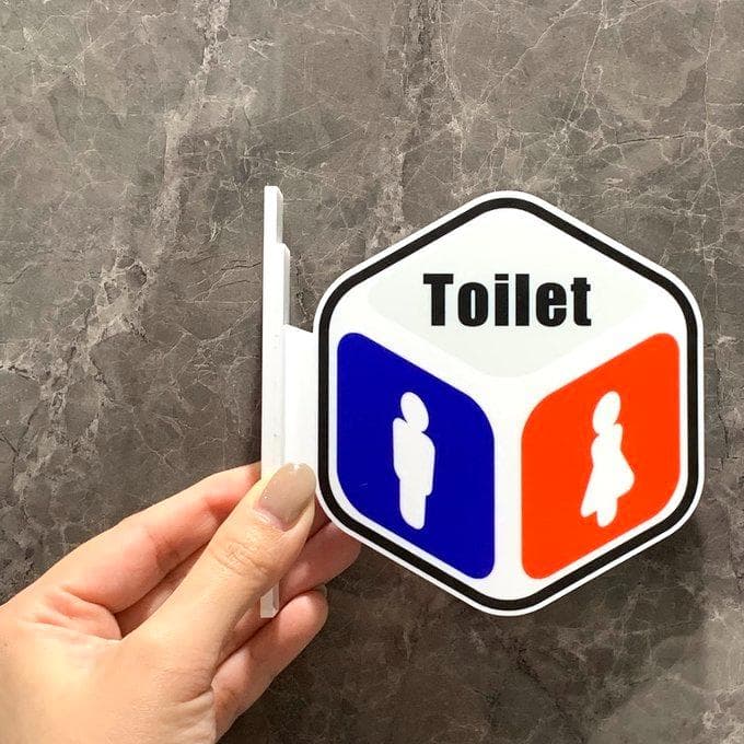 【送料無料】「TOILET」突出しサインプレート ダイス型 突き出しサイン