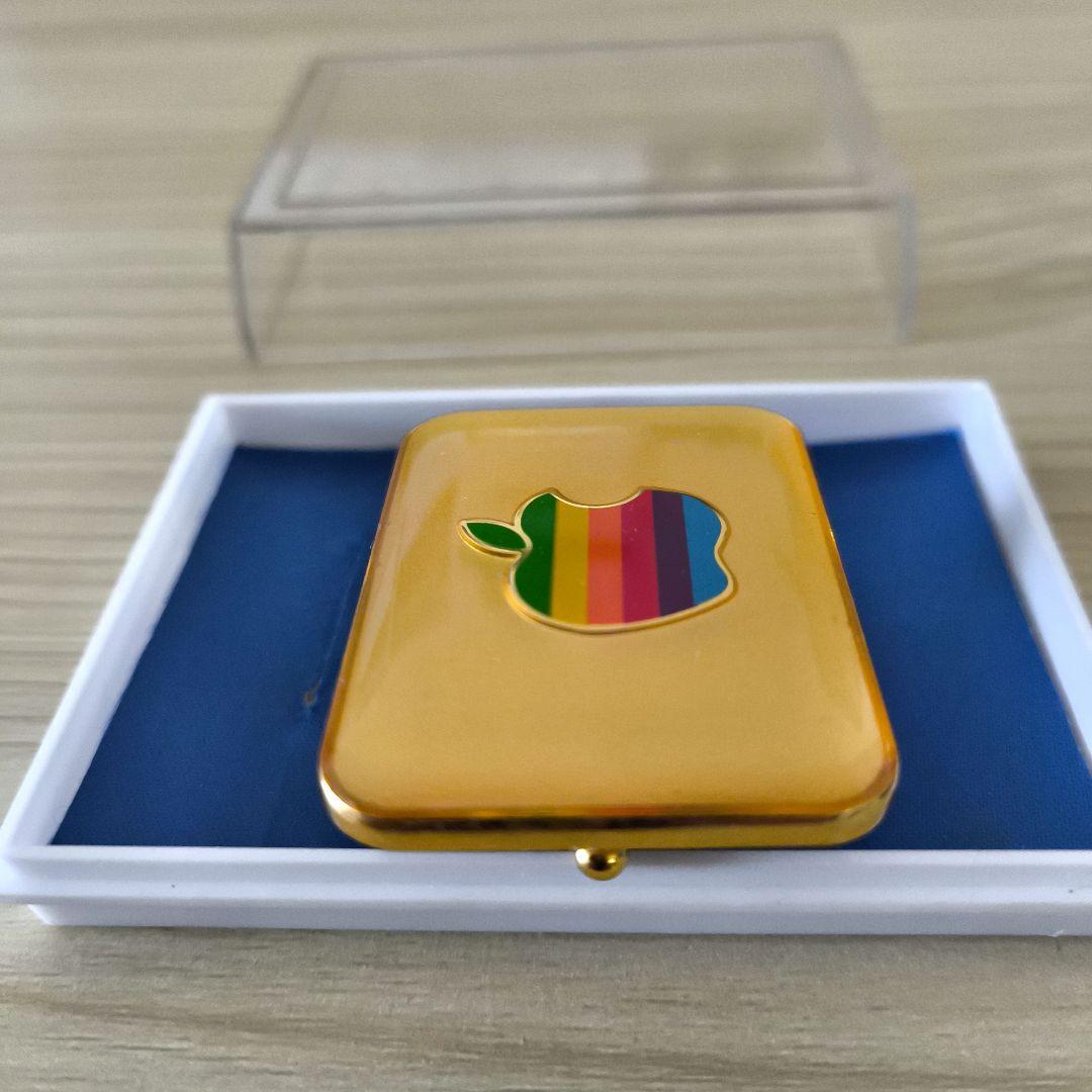 激レア【Apple 】アップル　ビンテージ　ゴールドベルトバックル　 レインボー