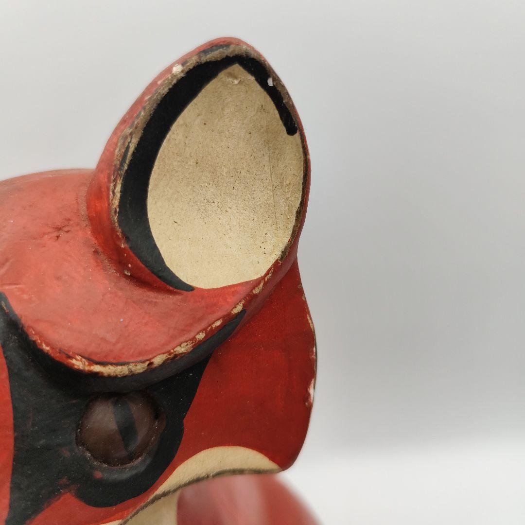 木製 NITTSJO キツネ 置物 ヴィンテージ 高さ約30.5cm