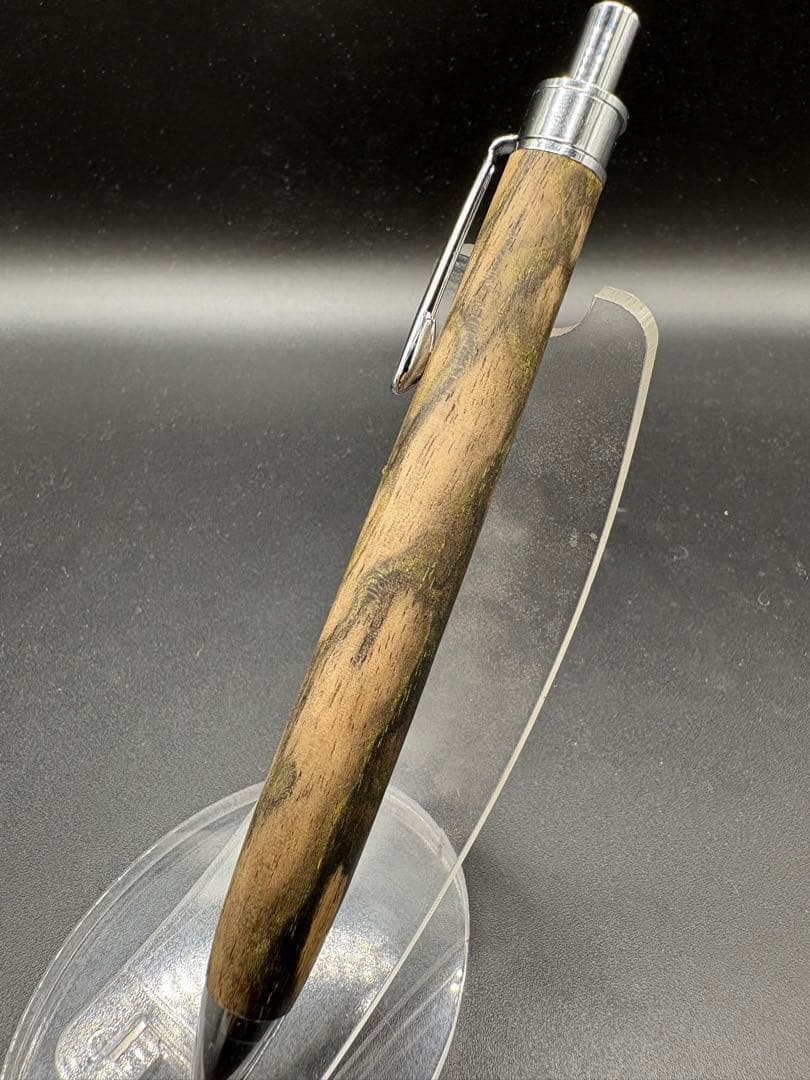 529極上　黒柿　孔雀杢　木軸シャーペン　ボールペン
