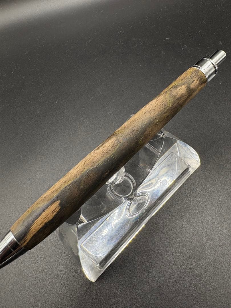 529極上　黒柿　孔雀杢　木軸シャーペン　ボールペン