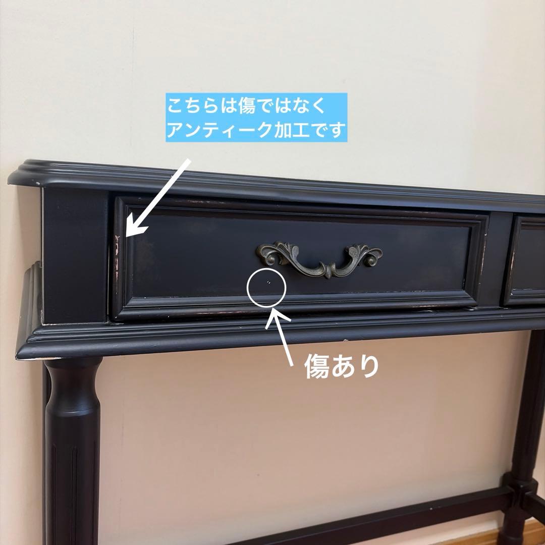 コンソールテーブル アンティーク風 黒 ゴシック ヴィンテージ風