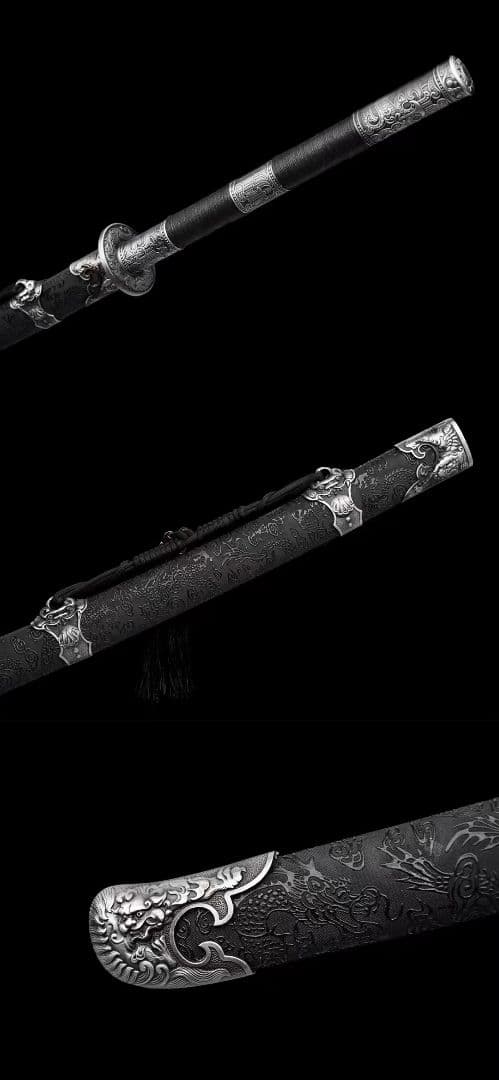 【ライオンの苗刀】牛尾刀 苗刀 手鍛造打鋼刀 冷兵器 古兵器 武具 両手刀