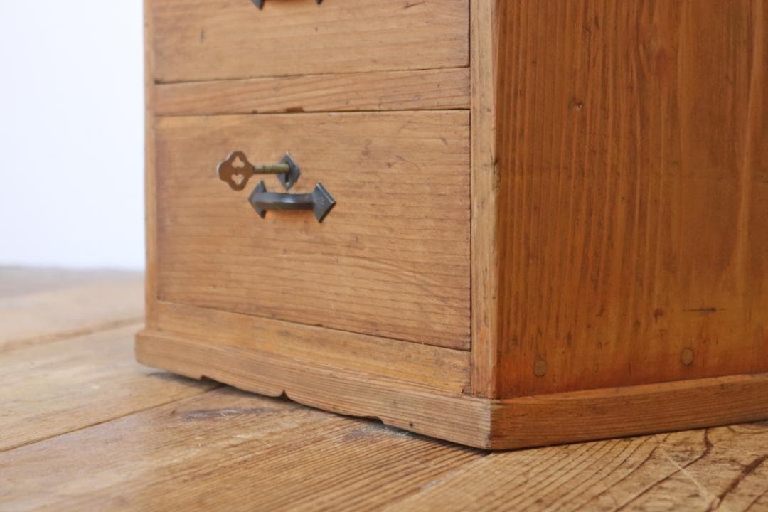 レトロ 卓上 大きめ 小引き出し 抽斗 5杯 収納 小物入れ レターケース A4