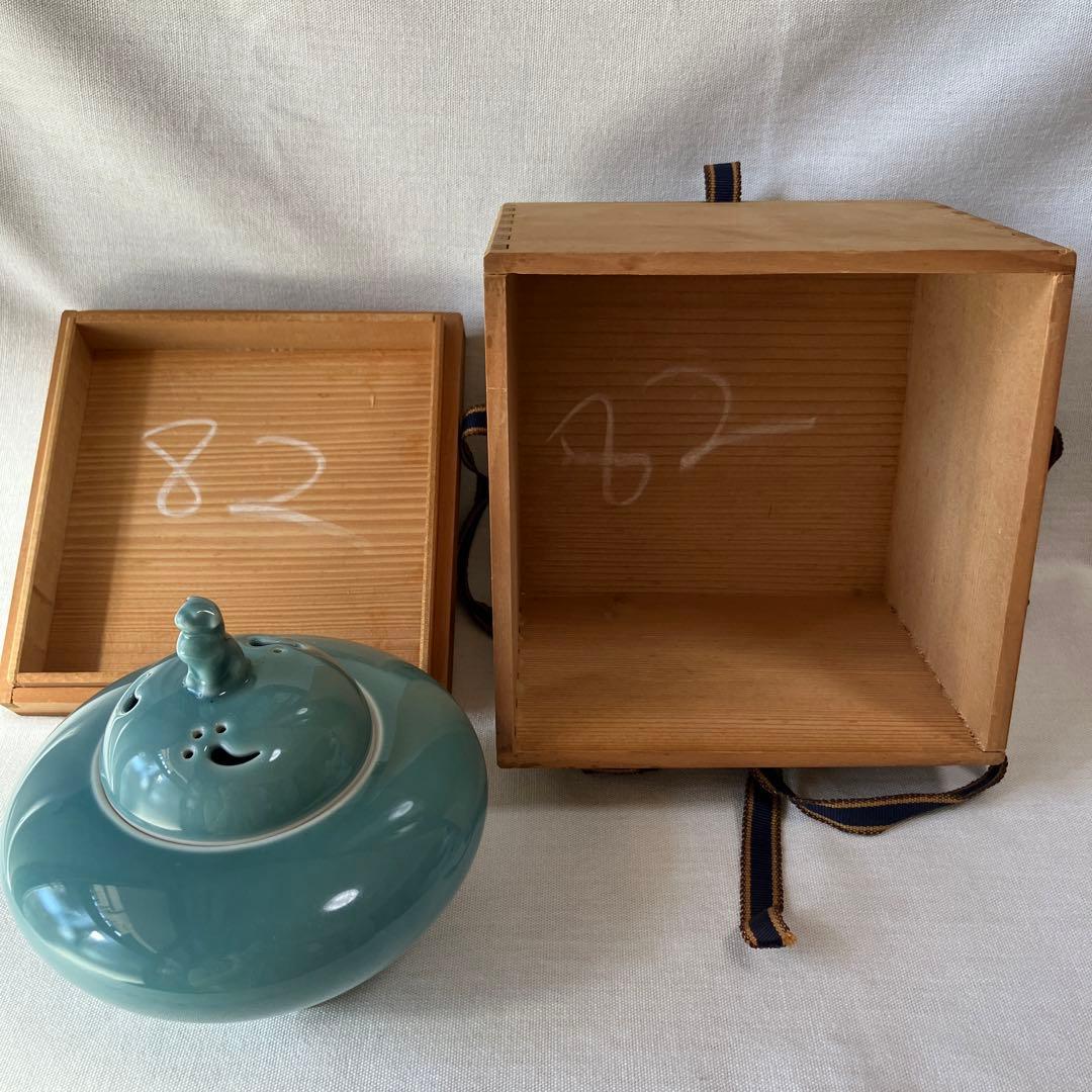 深川製磁　深川製　有田焼　香炉　犬摘み　三足　茶道具　箱付き　ヴィンテージ　レア