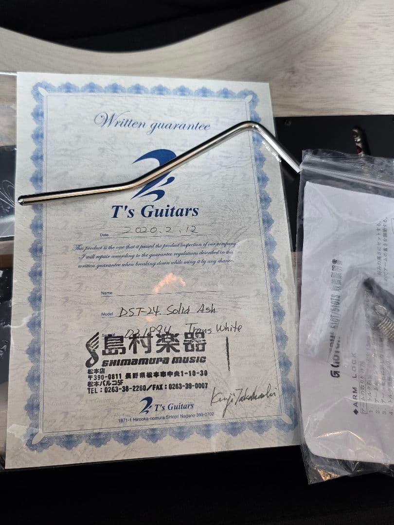 ギター T's Guitars DST24 Solid Ash Trans White