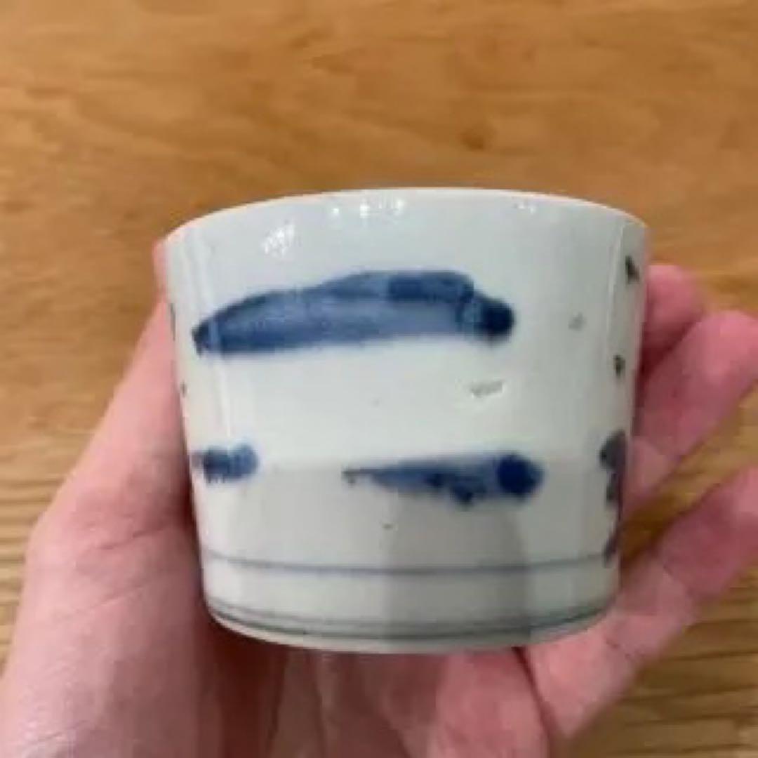 古伊万里　蕎麦猪口　帆船