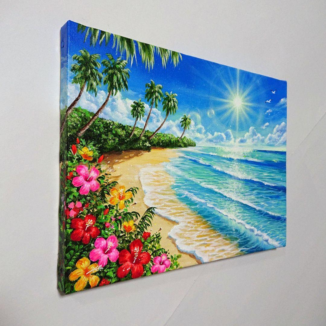 【ハイビスカス】アクリル画 F4 風景画 絵画