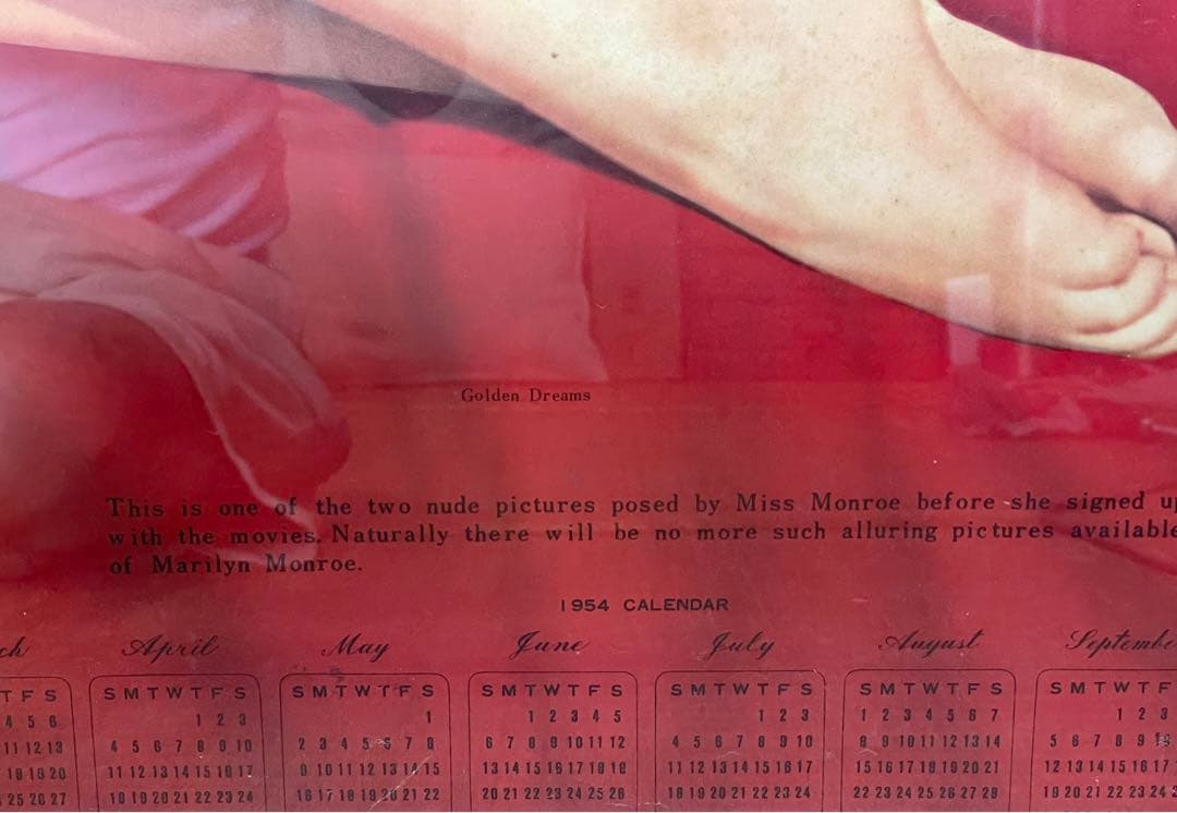 マリリンモンローポスターカレンダー1954年アンティーク