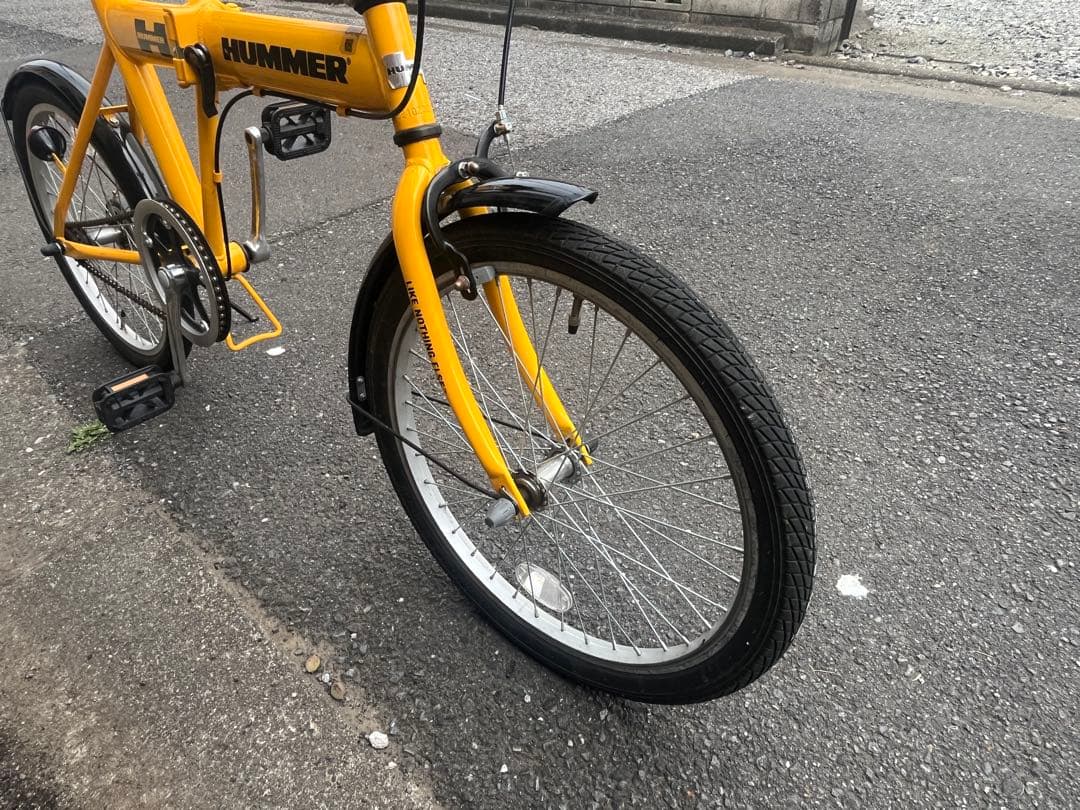 【引き取り希望】HUMMER 折りたたみ自転車 イエロー