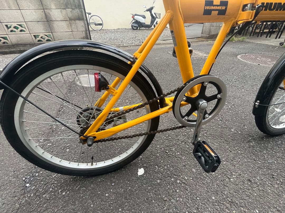 【引き取り希望】HUMMER 折りたたみ自転車 イエロー