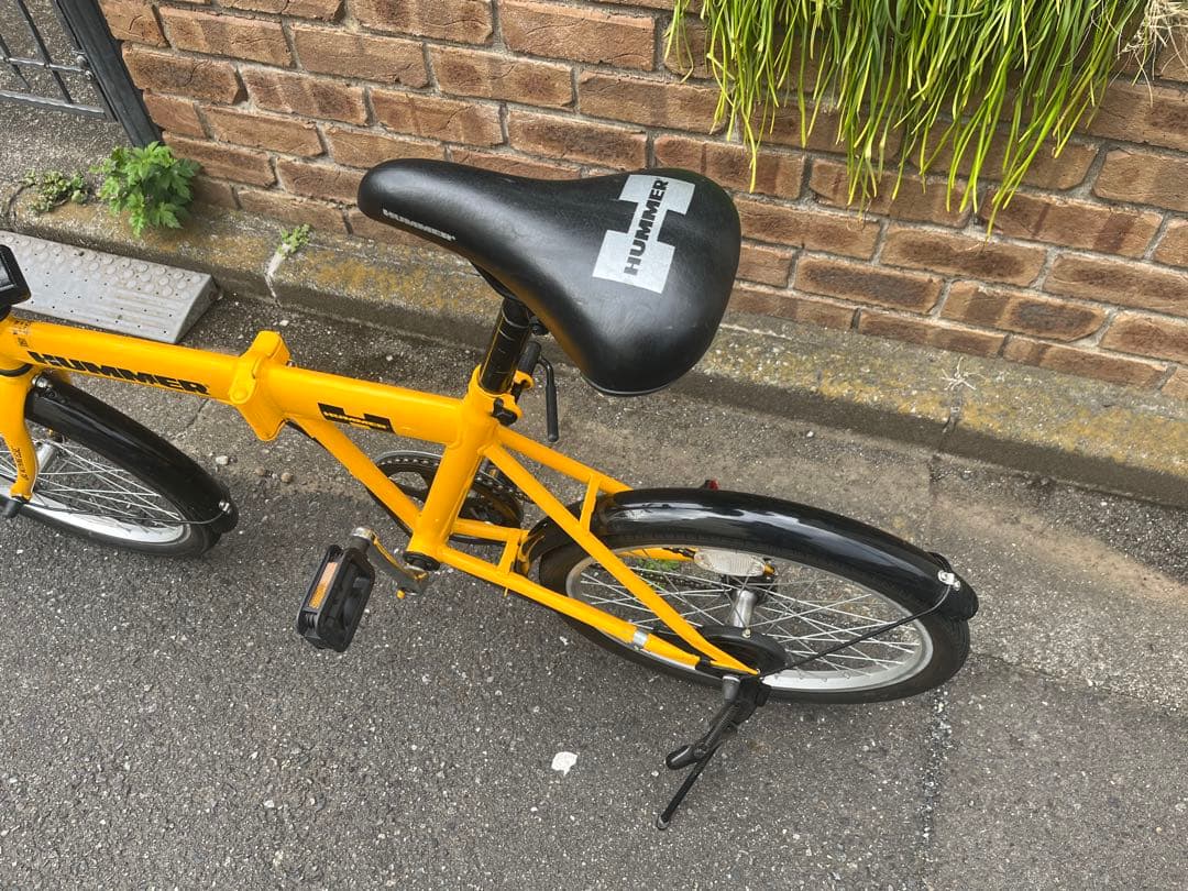 【引き取り希望】HUMMER 折りたたみ自転車 イエロー