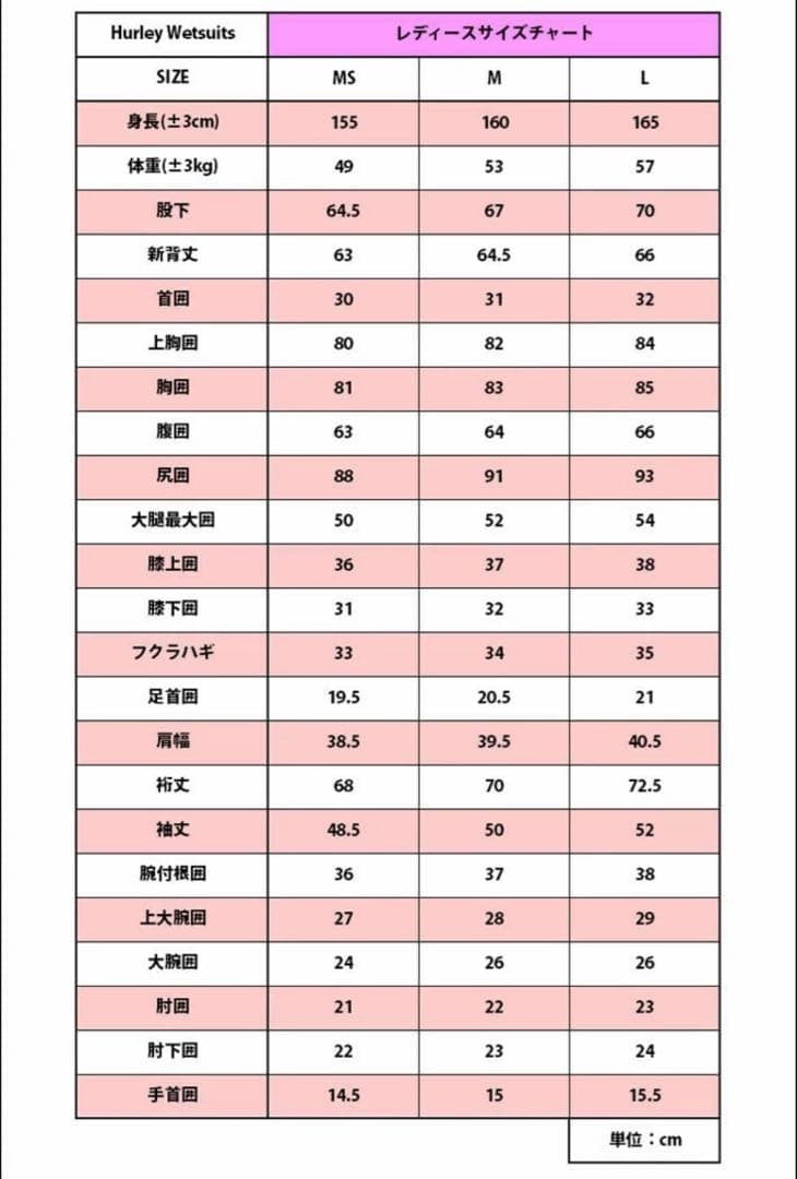 Hurley ウェットスーツ ハーレー レディース フルスーツ　3m2m