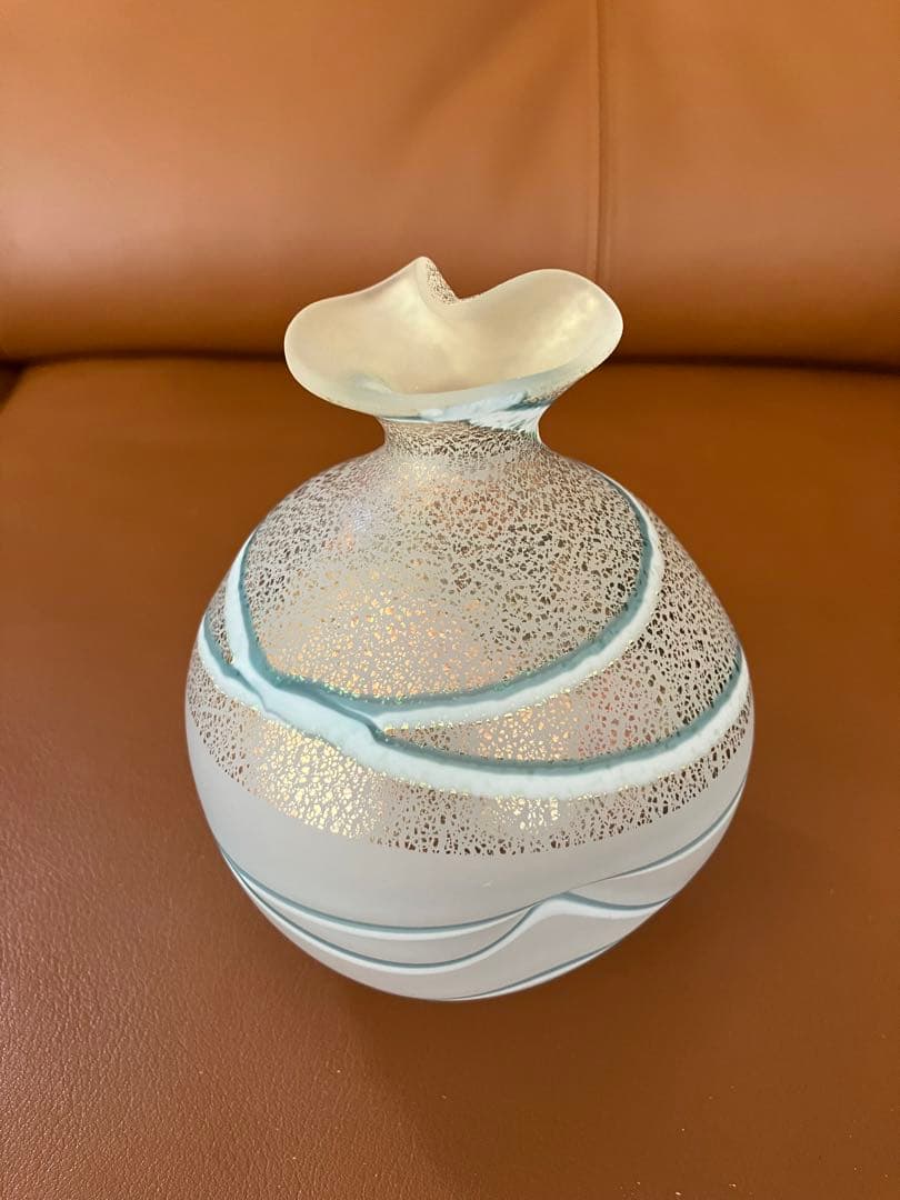 石井康治作 手吹きガラス 酒瓶 木箱入