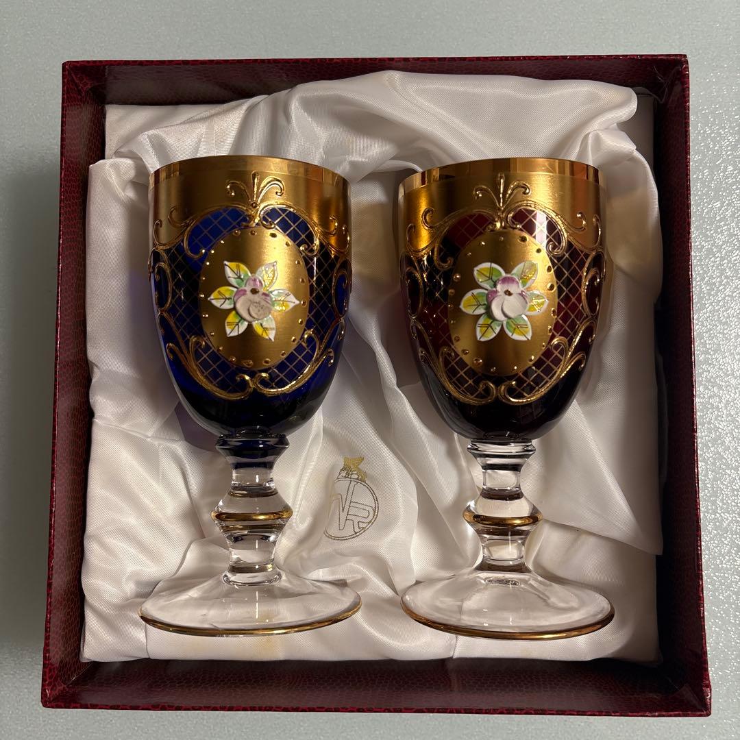 ラグーナムラノ ベネチアングラス 24金 金彩 ペアグラス　ヴェネチアン