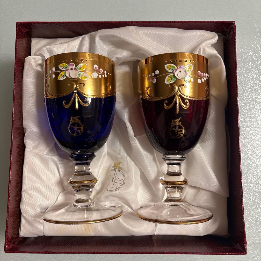 ラグーナムラノ ベネチアングラス 24金 金彩 ペアグラス　ヴェネチアン