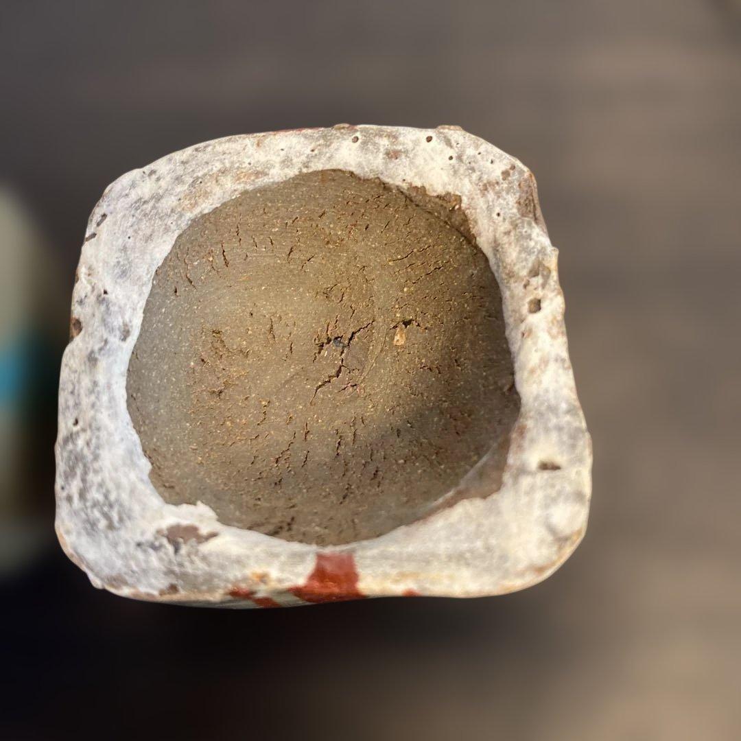 民藝　壺屋焼　やちむん　小橋川仁王　赤絵　緑釉点文　香合