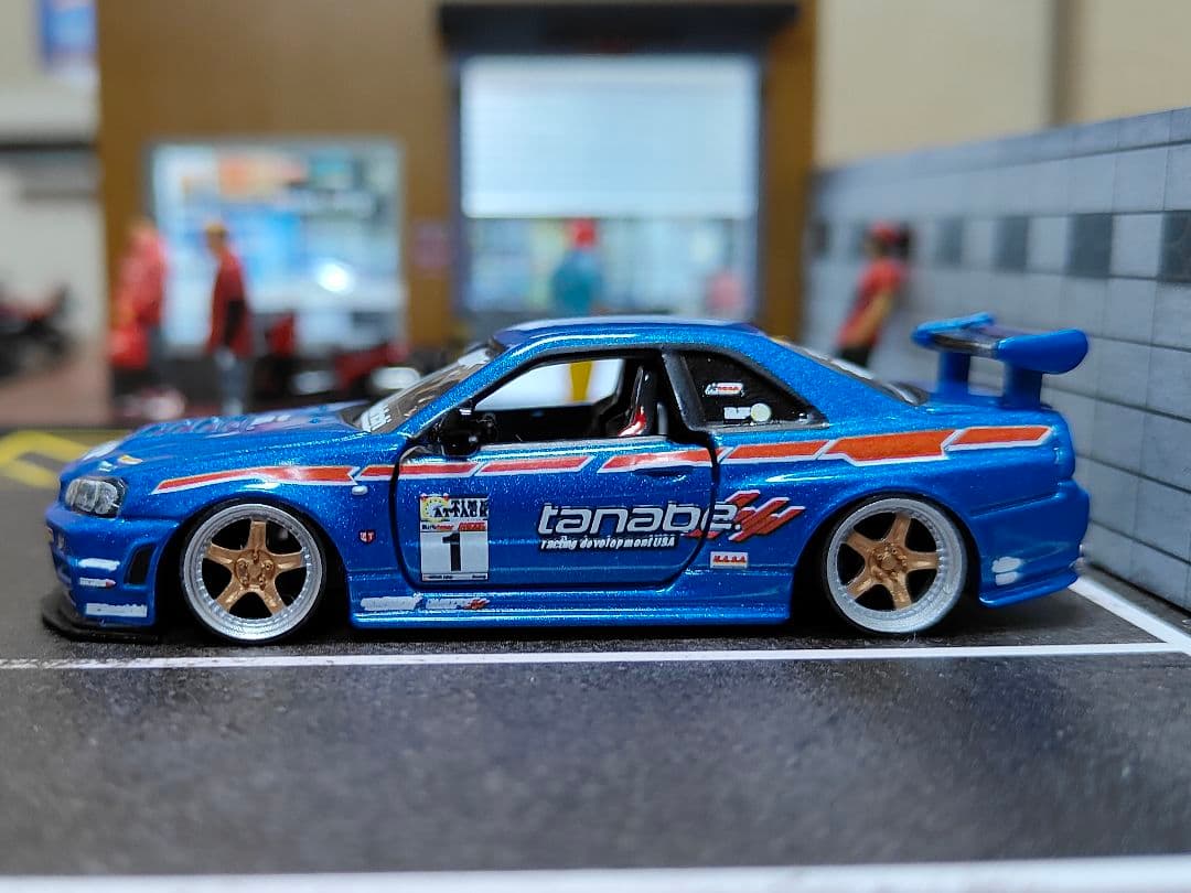 トミカプレミアムトミカ改造 日産 R34 カスタム ☆深リム ☆ホットウィール