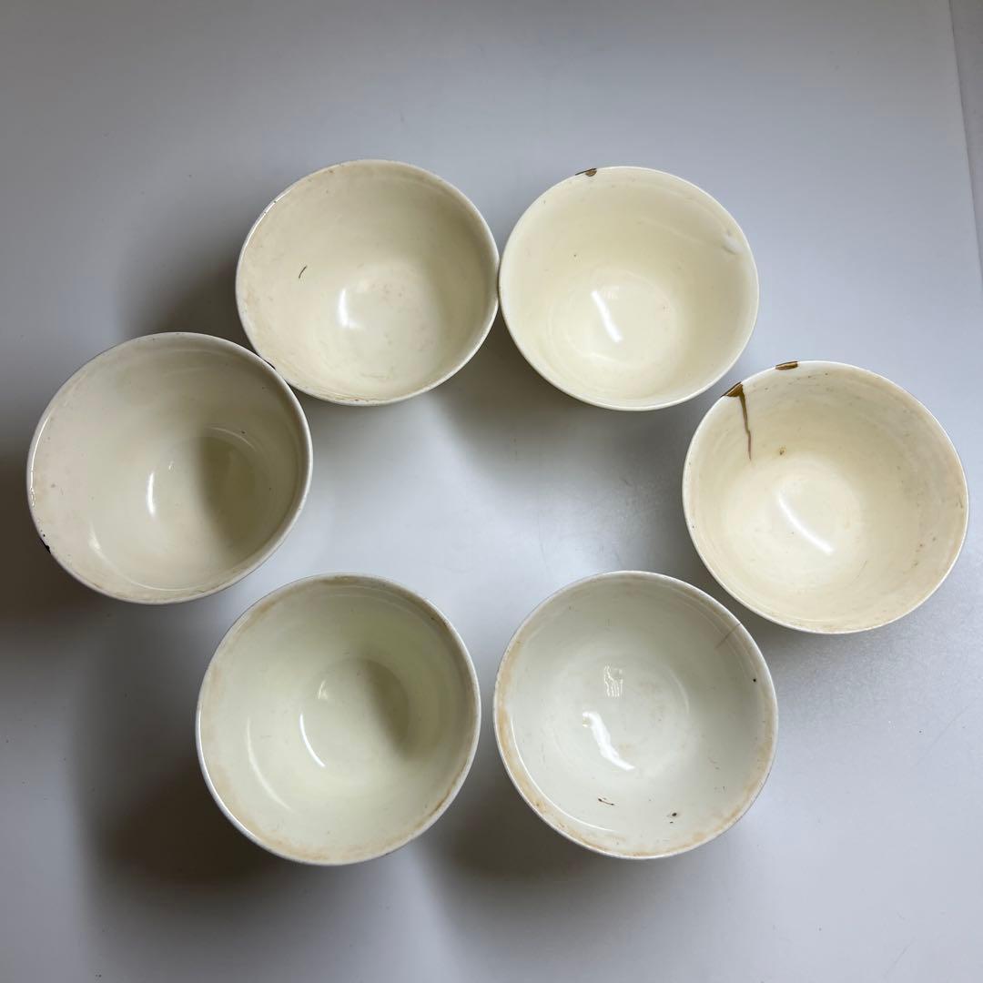 古代　白高麗　煎茶碗6客　口径約7.5㎝　東Y8-0106☆2F