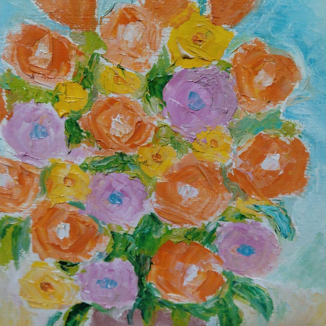 【真作】「薔薇」大澤喜一さん作　絵画/油彩画/風景画/油絵/静物画/抽象画