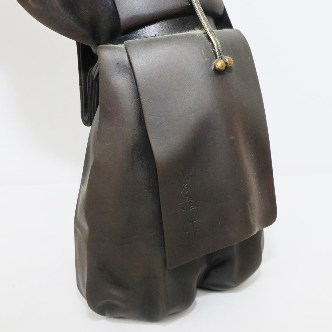 蝋型鋳銅製 翁 銅像 瑞正堂製 共箱 高岡銅器