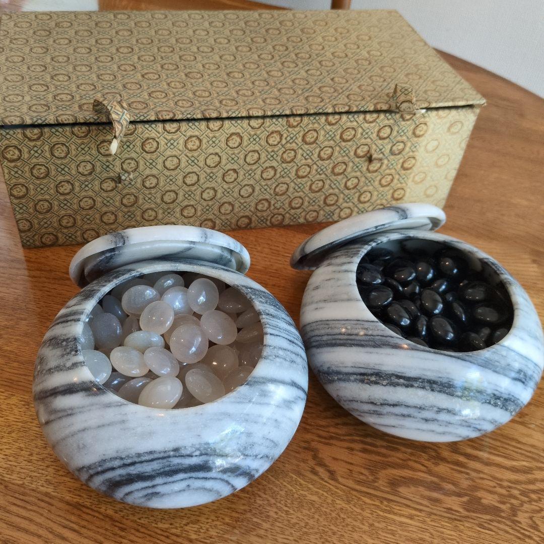 大理石囲碁石セット（白と黒）