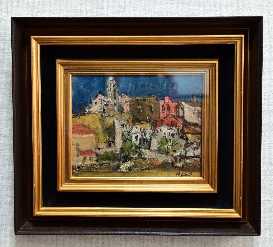 原精一　スペイン イビザ風景　油彩画