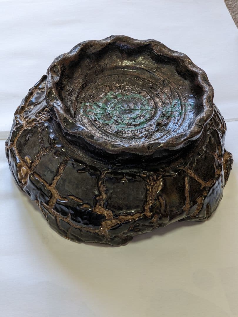 ⭐薩摩焼の絶品 美術工芸品 蛇蝎釉 どんこ釉 茶道具 菓子鉢 珍物 骨董品