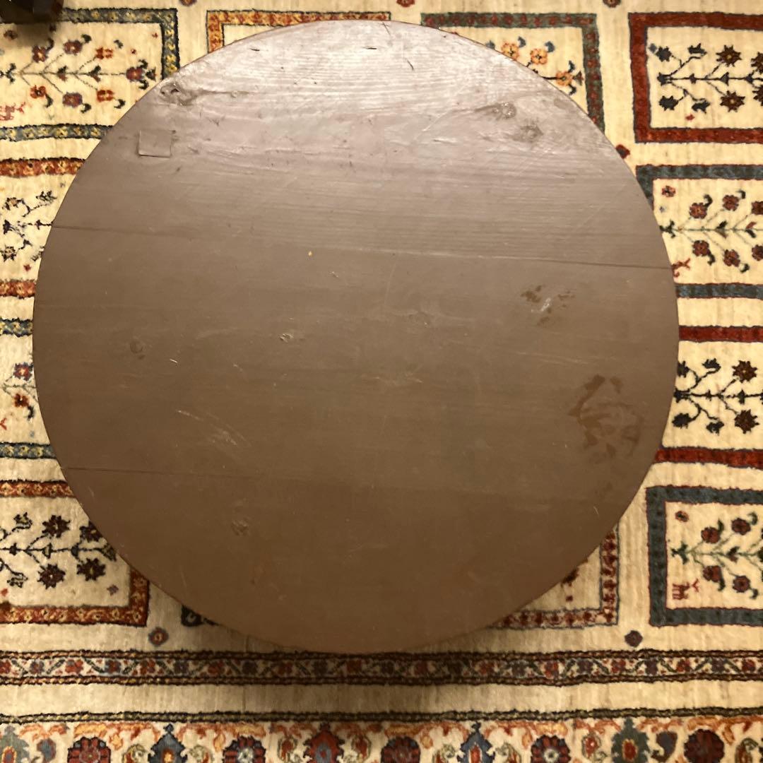 木製 円形座卓 四本脚　ちゃぶ台