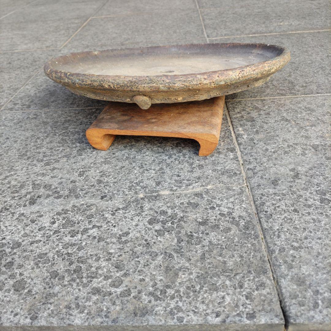 義村秀峰の盆栽鉢、山野草鉢、年代物、常滑焼民芸工芸士、常滑焼、古鉢、