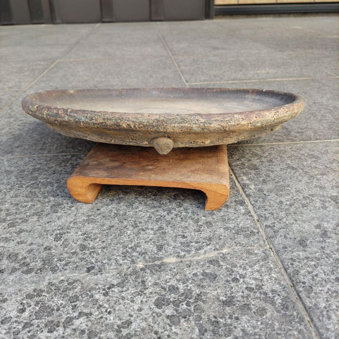 義村秀峰の盆栽鉢、山野草鉢、年代物、常滑焼民芸工芸士、常滑焼、古鉢、