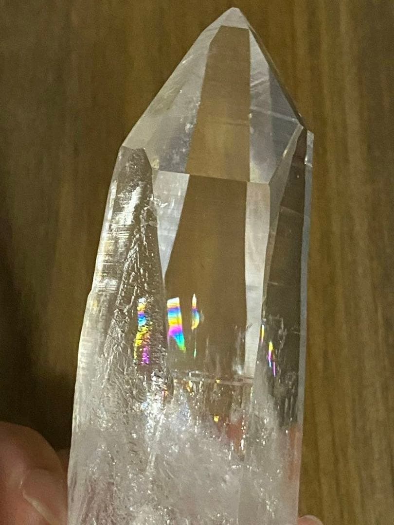 天然石　コロンビア　レムリアン　原石　ポイント　アイリス　虹多数　水晶　クォーツ