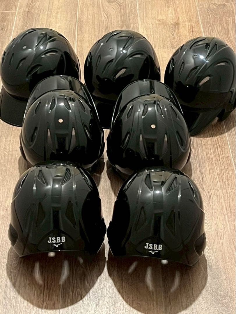ミズノ 軟式ヘルメット7点 両耳 美品 3点程未使用あり ブラック
