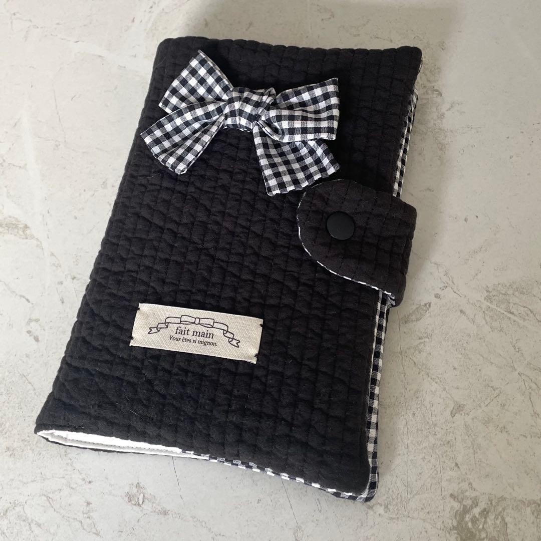 A6バインダーカバー&バインダーセット　ヌビ　チェックリボン　韓国　セービング