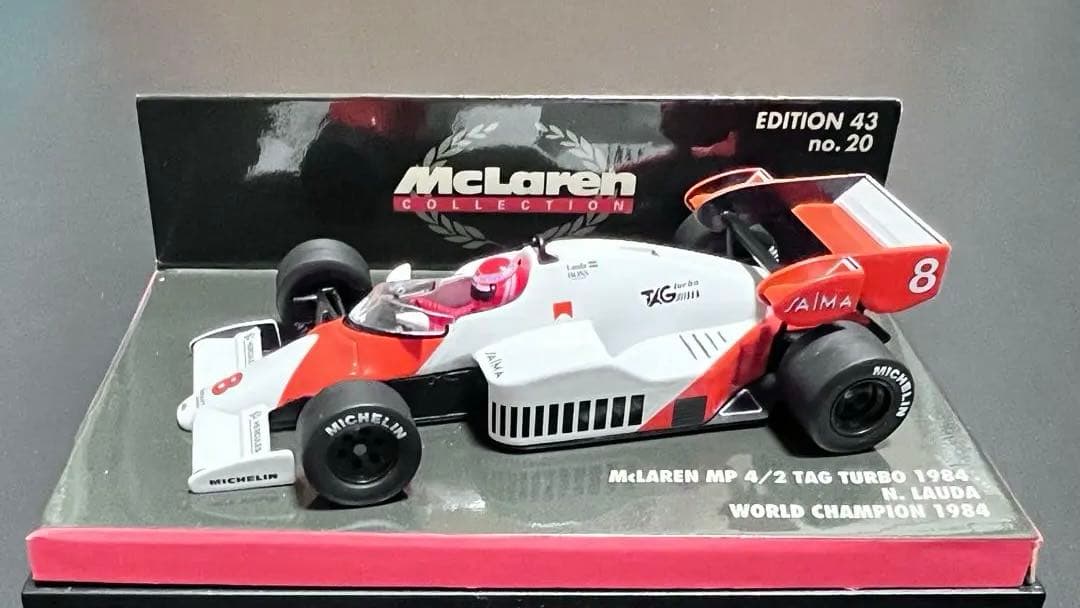 （貴重）F1 McLaren MP4/8 ニキラウダ直筆サイン入1/43