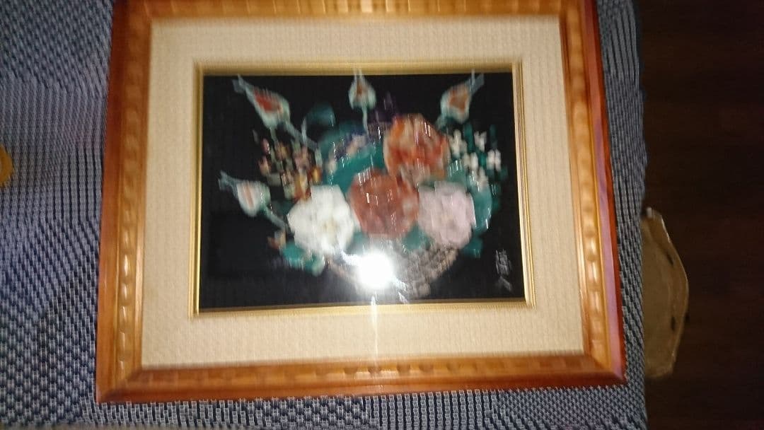 花籠画面。各種石材を画材に。