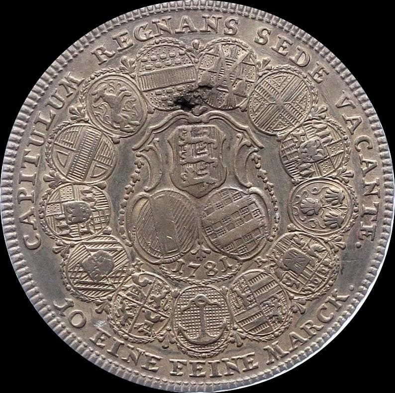 取引歴は6回ほど　神聖ローマ帝国1781年アイヒシュテット　都市景観ターラー銀貨