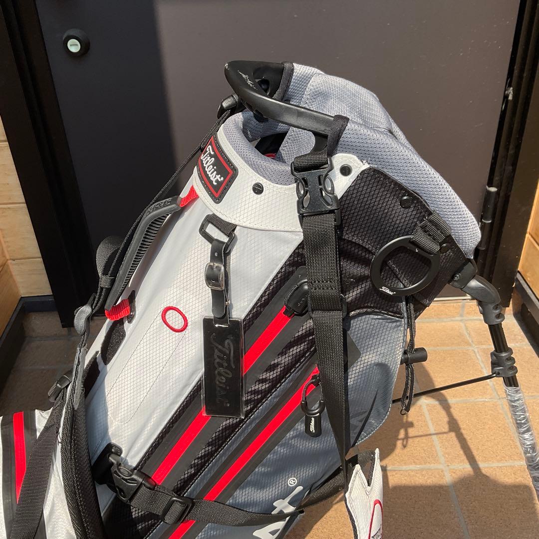 Titleist キャディバッグ スタンド付き グレー/ホワイト/レッド