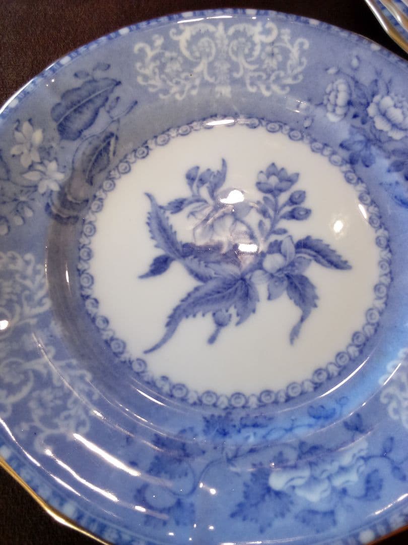 イギリス スポ—ド ケ—キ皿５枚セット「カミ—ラ」1910年代