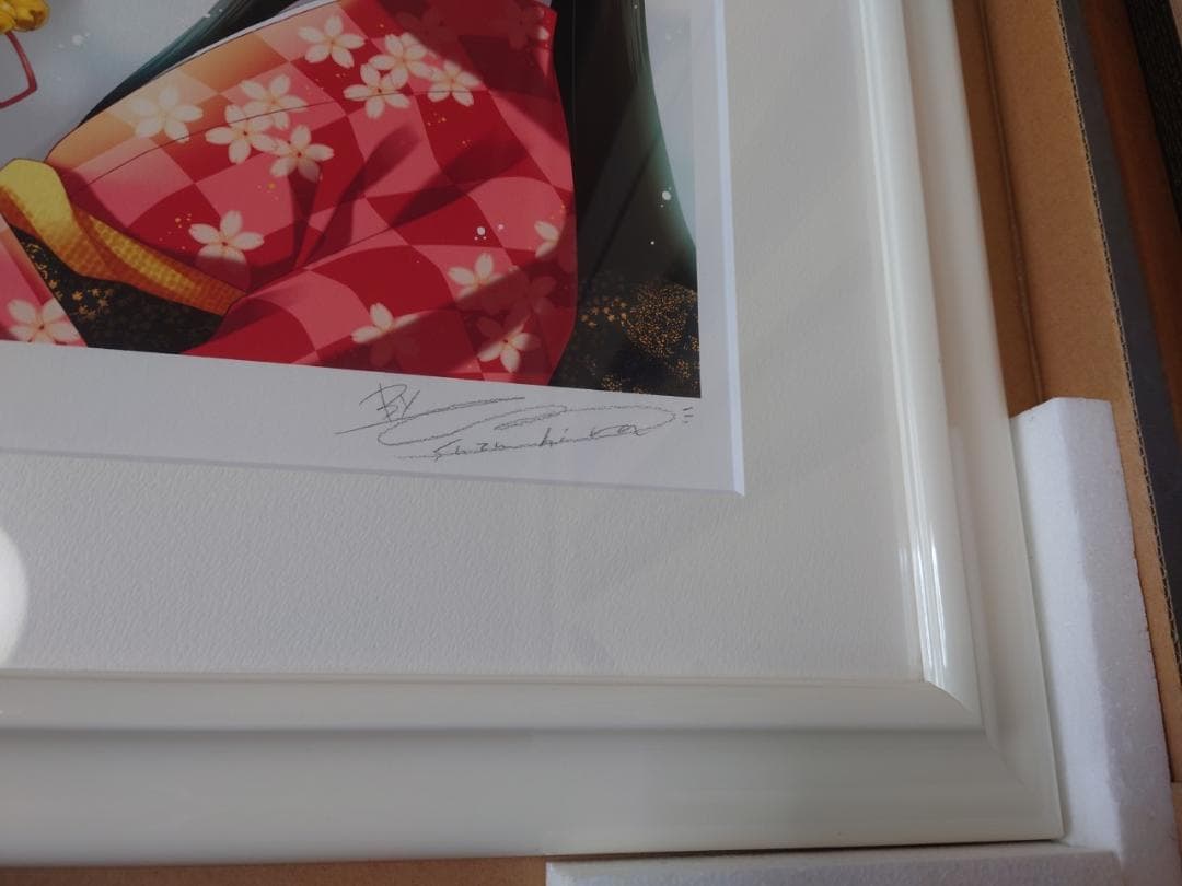 【希少 サイン入り】鈴平 ひろ「雪灯り」 版画 アート