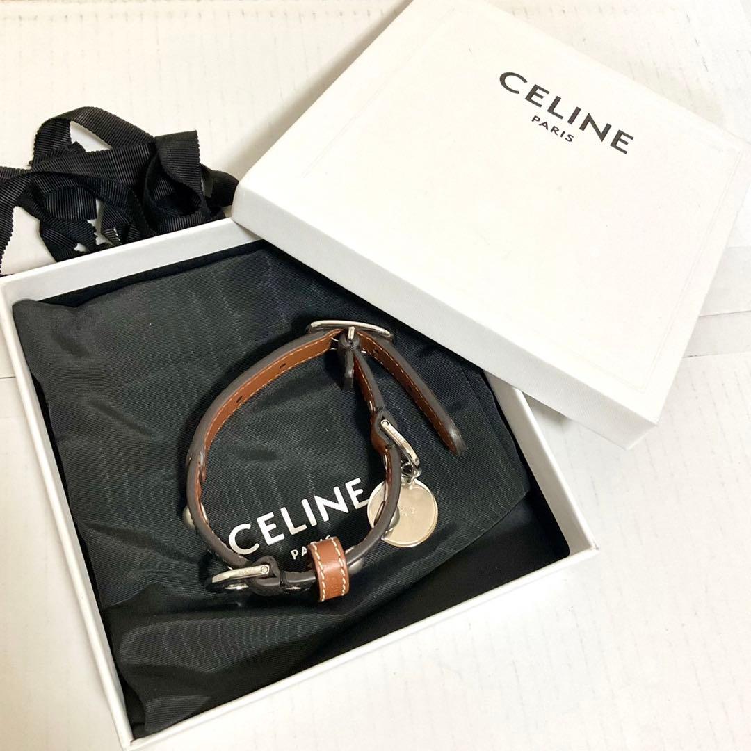 セリーヌ 定価6.4万【極美品】ドッグカラー 首輪 トリオンフ チャーム 箱付き