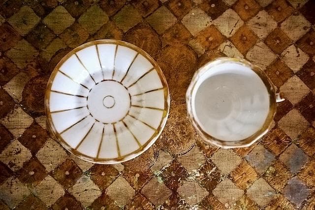 フランス 19世紀 金の珊瑚とカップアンドソーサーa パリ窯 アンティーク