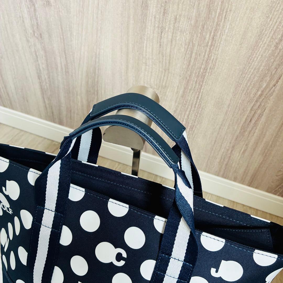 新品未使用　ジャックバニー　パーリーゲイツ　ロゴ総柄　カートバッグ　ドット柄