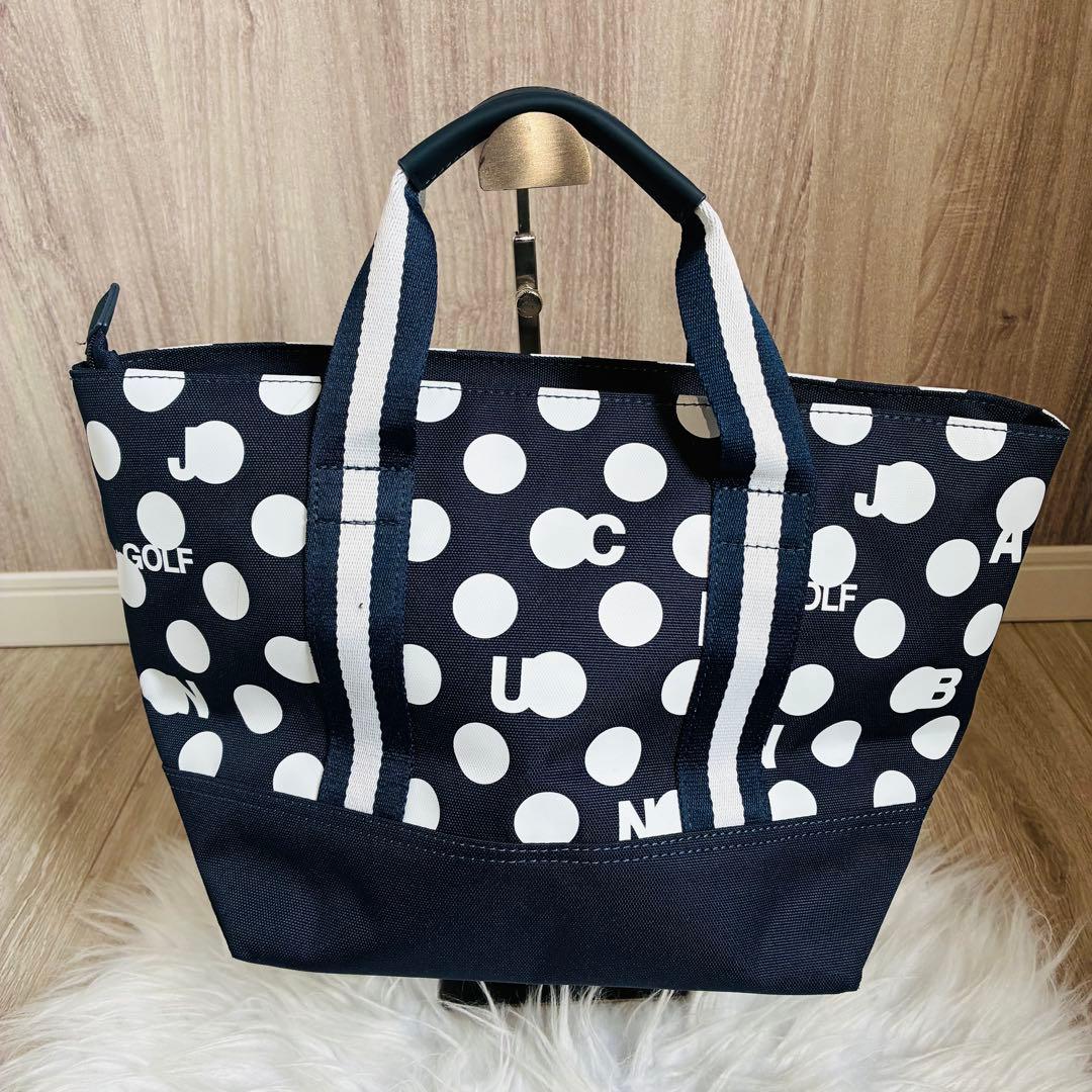 新品未使用　ジャックバニー　パーリーゲイツ　ロゴ総柄　カートバッグ　ドット柄