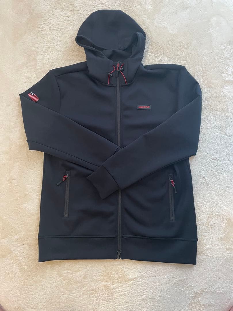 BRIEFINGブリーフィング フード付きパーカー ブラック Lサイズ